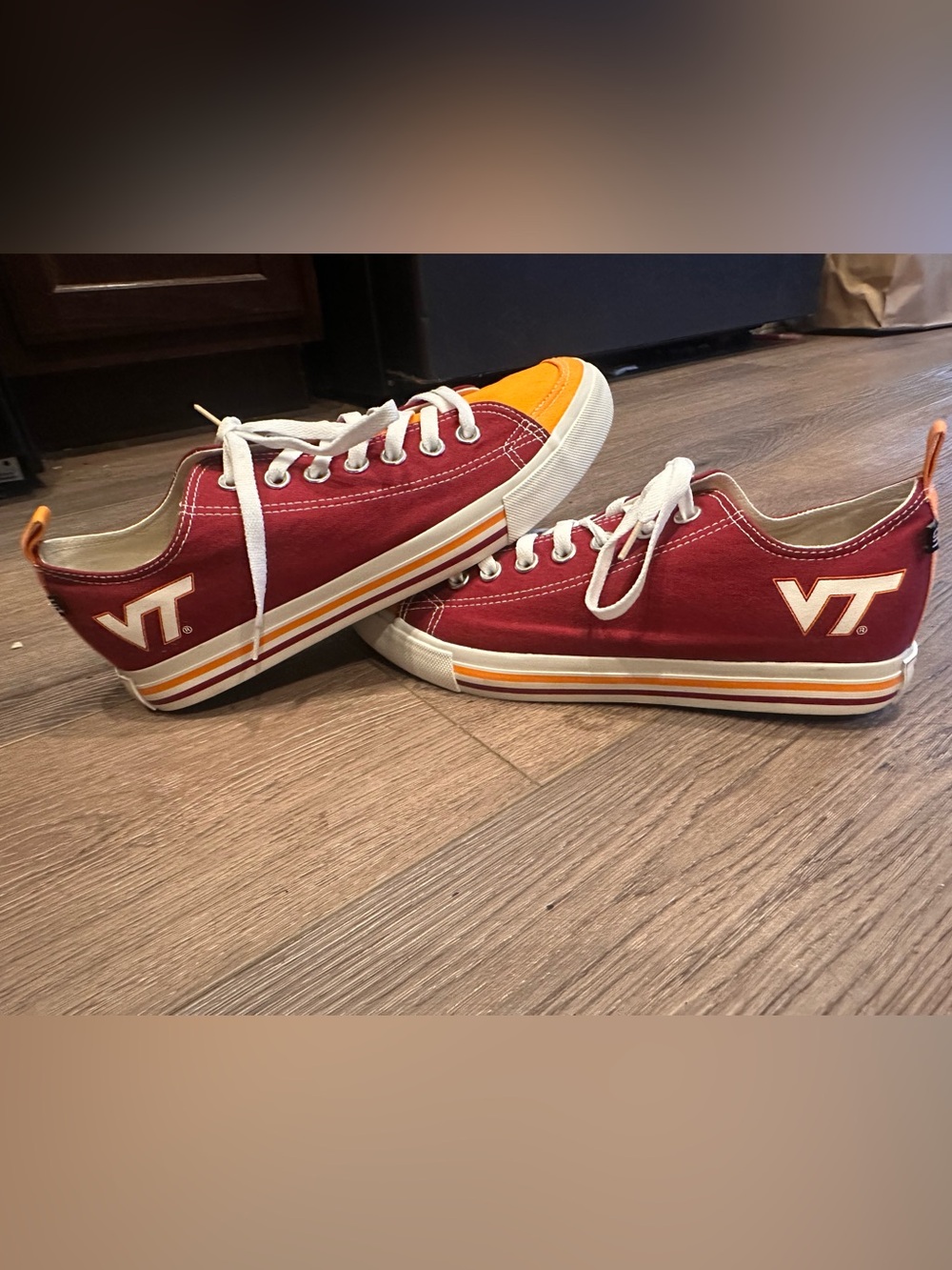Virginia Tech Hokies SKICKS Sneakers Maroon Orange Women 10 Men 8 VT Game Day